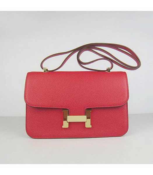 Hermes Constance Togo Leather Bag HSH020 Red Gold